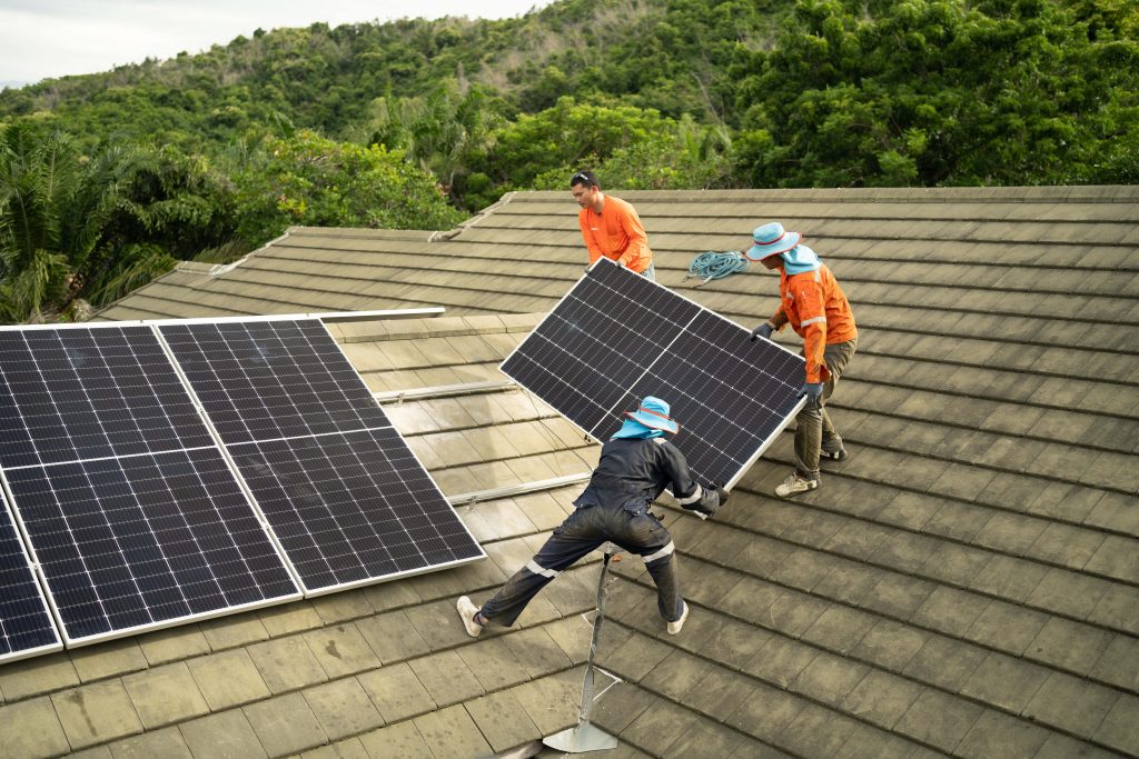 5kW solar panel system installed on a residential rooftop in South Africa