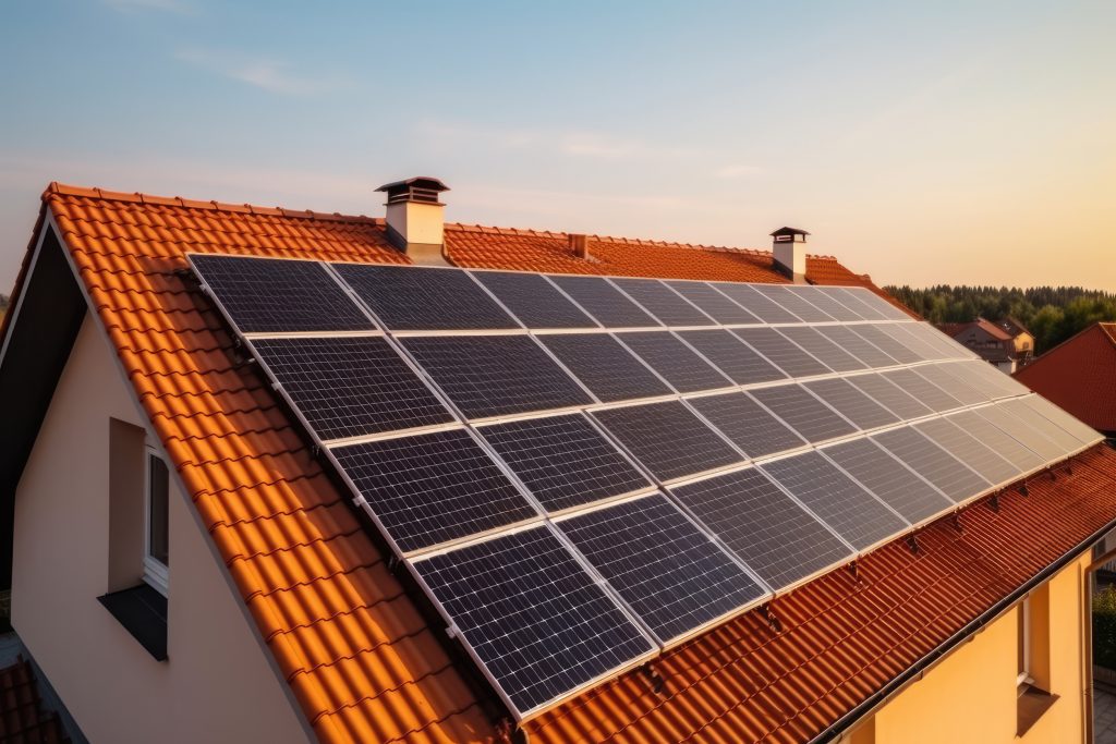solar panels installed on a residential roof in Bloemfontein